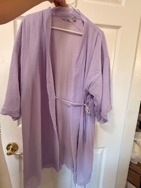 Lavender David’s Bridal Robe with Waist Tie - Women Intimates & Sleepwear